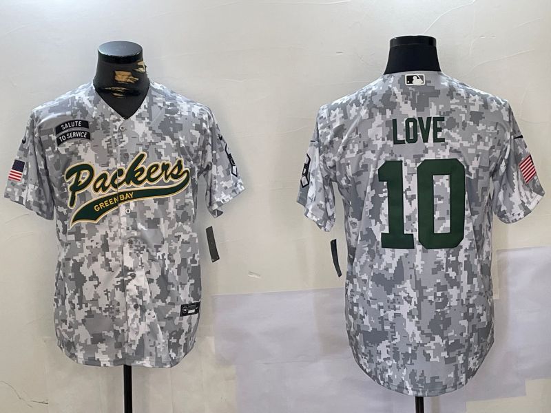 Men Green Bay Packers #10 Love Nike Arctic Camo 2024 Salute to Service Limited NFL Jersey style 1